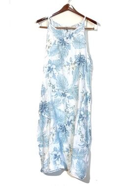 Lungo L'arno linen dress blue floral size large